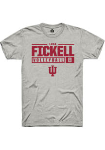 Luca Fickell  Indiana Hoosiers Ash Rally NIL Stacked Box Short Sleeve T Shirt