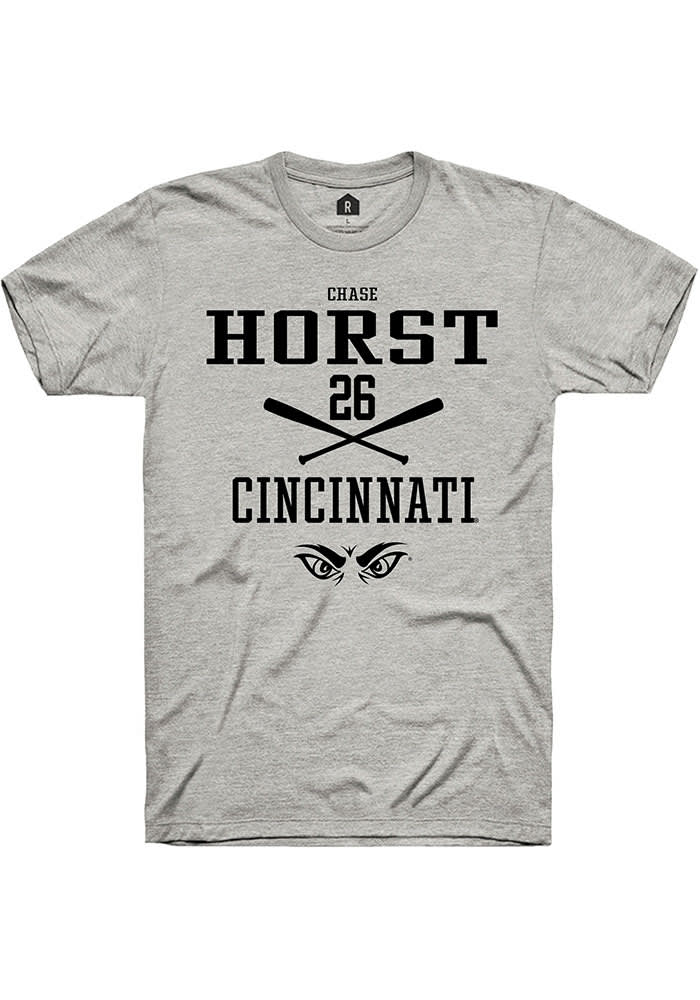 Chase Horst Cincinnati Bearcats Grey Rally NIL Sport Icon Short Sleeve T Shirt
