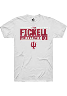 Luca Fickell  Indiana Hoosiers White Rally NIL Stacked Box Short Sleeve T Shirt