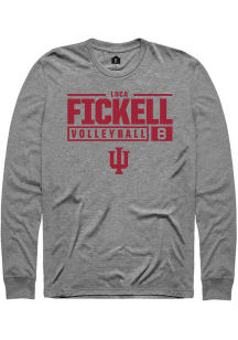 Luca Fickell  Indiana Hoosiers Grey Rally NIL Stacked Box Long Sleeve T Shirt