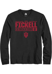 Luca Fickell  Indiana Hoosiers Black Rally NIL Stacked Box Long Sleeve T Shirt