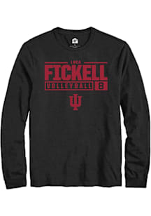 Luca Fickell  Indiana Hoosiers Black Rally NIL Stacked Box Long Sleeve T Shirt