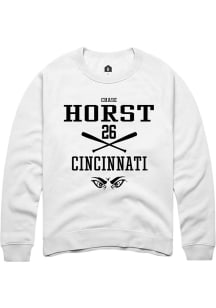 Chase Horst  Rally Cincinnati Bearcats Mens White NIL Sport Icon Long Sleeve Crew Sweatshirt