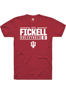 Luca Fickell  Indiana Hoosiers Red Rally NIL Stacked Box Short Sleeve T Shirt