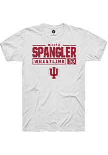 Michael Spangler  Indiana Hoosiers White Rally NIL Stacked Box Short Sleeve T Shirt