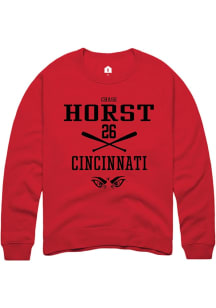 Chase Horst  Rally Cincinnati Bearcats Mens Red NIL Sport Icon Long Sleeve Crew Sweatshirt