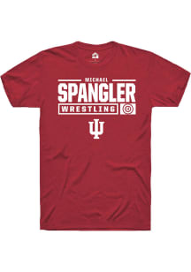 Michael Spangler  Indiana Hoosiers Red Rally NIL Stacked Box Short Sleeve T Shirt