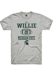 Ade Willie  Michigan State Spartans Ash Rally NIL Sport Icon Short Sleeve T Shirt