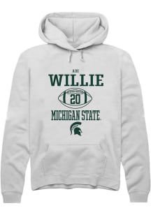 Ade Willie  Rally Michigan State Spartans Mens White NIL Sport Icon Long Sleeve Hoodie