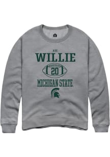 Ade Willie  Rally Michigan State Spartans Mens Graphite NIL Sport Icon Long Sleeve Crew Sweatshi..