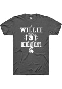 Ade Willie  Michigan State Spartans Dark Grey Rally NIL Sport Icon Short Sleeve T Shirt