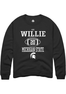 Ade Willie  Rally Michigan State Spartans Mens Black NIL Sport Icon Long Sleeve Crew Sweatshirt