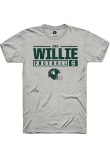 Ade Willie Ash Michigan State Spartans NIL Stacked Box Short Sleeve T Shirt