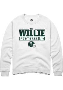 Ade Willie  Rally Michigan State Spartans Mens White NIL Stacked Box Long Sleeve Crew Sweatshirt