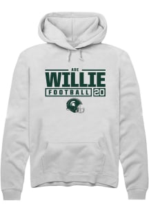 Ade Willie  Rally Michigan State Spartans Mens White NIL Stacked Box Long Sleeve Hoodie