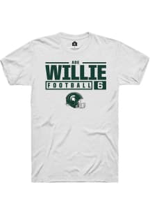 Ade Willie White Michigan State Spartans NIL Stacked Box Short Sleeve T Shirt