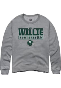 Ade Willie  Rally Michigan State Spartans Mens Graphite NIL Stacked Box Long Sleeve Crew Sweatsh..