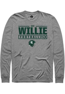 Ade Willie  Michigan State Spartans Grey Rally NIL Stacked Box Long Sleeve T Shirt
