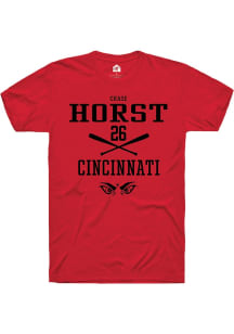 Chase Horst  Cincinnati Bearcats Red Rally NIL Sport Icon Short Sleeve T Shirt