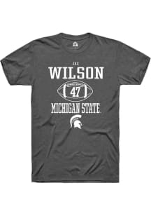 Jax Wilson  Michigan State Spartans Dark Grey Rally NIL Sport Icon Short Sleeve T Shirt