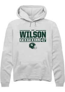 Jax Wilson  Rally Michigan State Spartans Mens White NIL Stacked Box Long Sleeve Hoodie