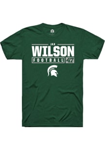 Jax Wilson  Michigan State Spartans Green Rally NIL Stacked Box Short Sleeve T Shirt