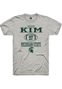 Jonathan Kim  Michigan State Spartans Ash Rally NIL Sport Icon Short Sleeve T Shirt