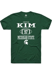Jonathan Kim  Michigan State Spartans Green Rally NIL Sport Icon Short Sleeve T Shirt