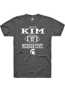 Jonathan Kim  Michigan State Spartans Dark Grey Rally NIL Sport Icon Short Sleeve T Shirt