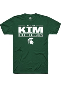 Jonathan Kim  Michigan State Spartans Green Rally NIL Stacked Box Short Sleeve T Shirt