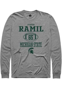 Stanton Ramil  Michigan State Spartans Grey Rally NIL Sport Icon Long Sleeve T Shirt