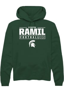 Stanton Ramil  Rally Michigan State Spartans Mens Green NIL Stacked Box Long Sleeve Hoodie