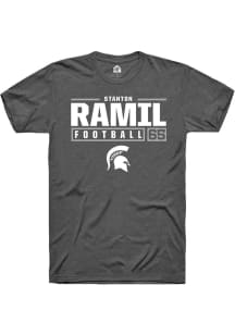 Stanton Ramil  Michigan State Spartans Dark Grey Rally NIL Stacked Box Short Sleeve T Shirt