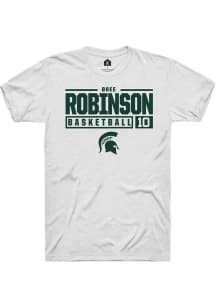 Bree Robinson  Michigan State Spartans White Rally NIL Stacked Box Short Sleeve T Shirt