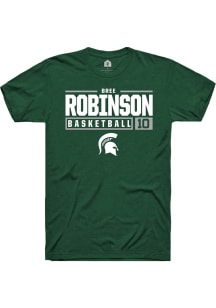 Bree Robinson  Michigan State Spartans Green Rally NIL Stacked Box Short Sleeve T Shirt