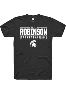 Bree Robinson  Michigan State Spartans Black Rally NIL Stacked Box Short Sleeve T Shirt