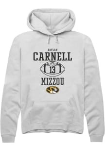 Daylan Carnell  Rally Missouri Tigers Mens White NIL Sport Icon Long Sleeve Hoodie