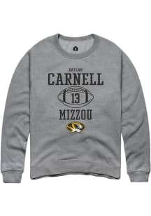 Daylan Carnell  Rally Missouri Tigers Mens Graphite NIL Sport Icon Long Sleeve Crew Sweatshirt