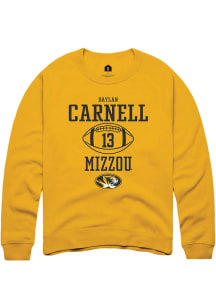 Daylan Carnell  Rally Missouri Tigers Mens Gold NIL Sport Icon Long Sleeve Crew Sweatshirt