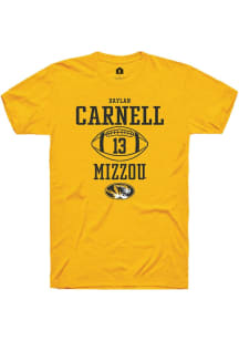 Daylan Carnell  Missouri Tigers Gold Rally NIL Sport Icon Short Sleeve T Shirt