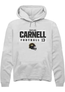 Daylan Carnell  Rally Missouri Tigers Mens White NIL Stacked Box Long Sleeve Hoodie