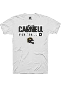 Daylan Carnell  Missouri Tigers White Rally NIL Stacked Box Short Sleeve T Shirt