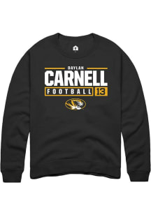 Daylan Carnell  Rally Missouri Tigers Mens Black NIL Stacked Box Long Sleeve Crew Sweatshirt