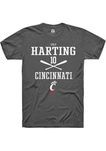 Cole Harting  Cincinnati Bearcats Dark Grey Rally NIL Sport Icon Short Sleeve T Shirt