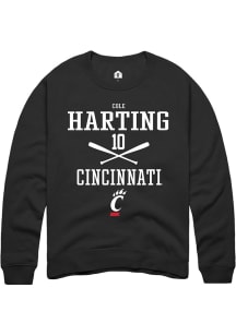 Cole Harting  Rally Cincinnati Bearcats Mens Black NIL Sport Icon Long Sleeve Crew Sweatshirt