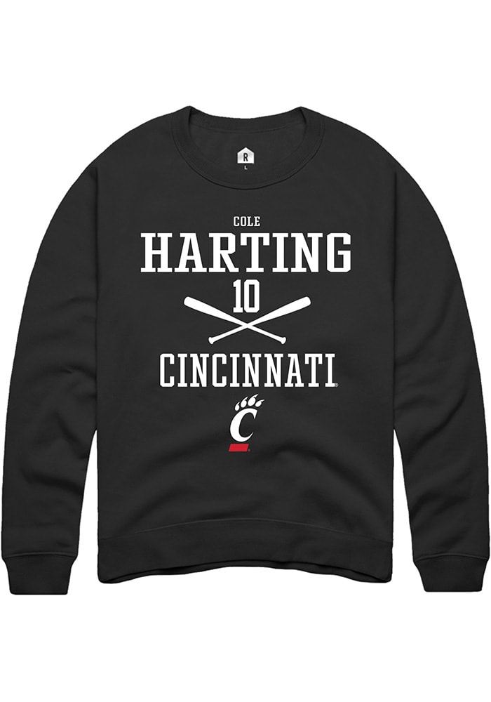 Cole Harting Rally Cincinnati Bearcats Mens Black NIL Sport Icon Long Sleeve Crew Sweatshirt
