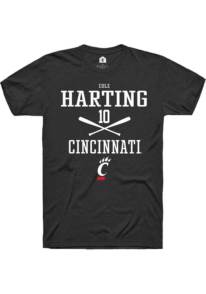 Cole Harting Cincinnati Bearcats Black Rally NIL Sport Icon Short Sleeve T Shirt