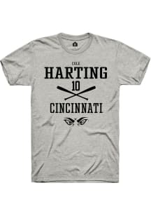 Cole Harting  Cincinnati Bearcats Ash Rally NIL Sport Icon Short Sleeve T Shirt