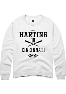 Cole Harting  Rally Cincinnati Bearcats Mens White NIL Sport Icon Long Sleeve Crew Sweatshirt