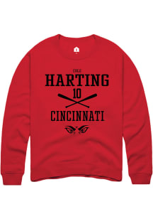Cole Harting  Rally Cincinnati Bearcats Mens Red NIL Sport Icon Long Sleeve Crew Sweatshirt